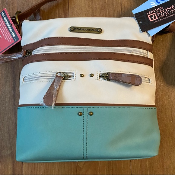 Stone Mountain Crossbody Bag - Cream, Brown, and Blue - Picture 3 of 16